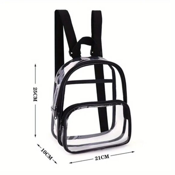 Clear - Transparent Small Backpack W/ Black Straps -Security Approved - NWT - Picture 4 of 6